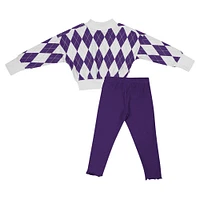 Toddler Colosseum White LSU Tigers The Dealio Sweater and Leggings Set