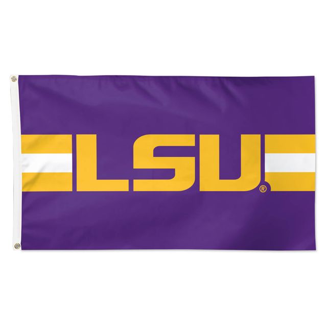WinCraft LSU Tigers Drapeau simple face de luxe à rayures horizontales 3 pi x 5 pi