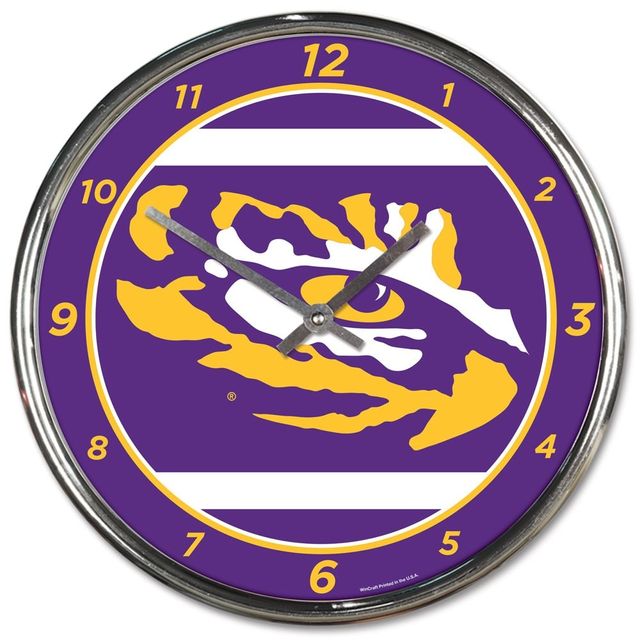 Horloge murale chromée WinCraft LSU Tigers