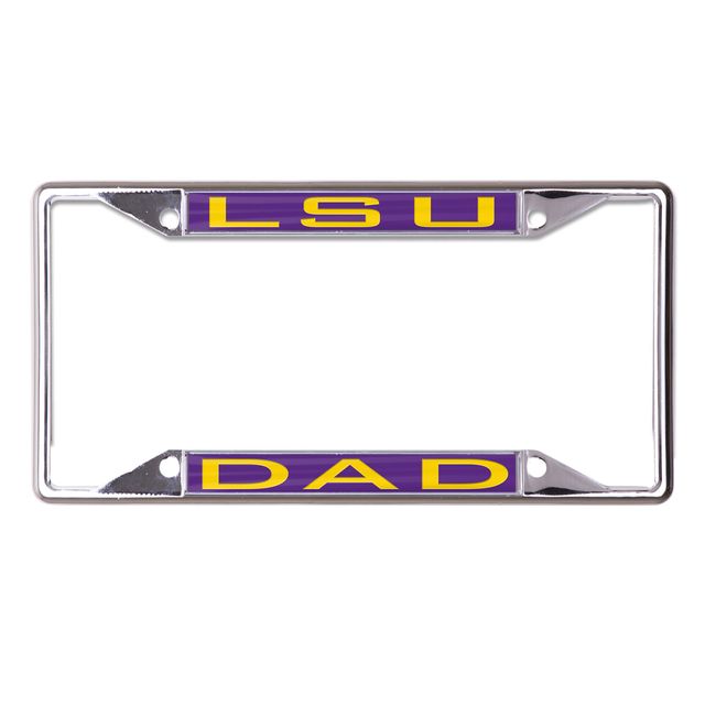 Cadre de plaque d'immatriculation en métal découpé au laser WinCraft LSU Tigers Dad School Supporter