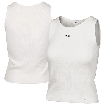 Women's '47  Cream LSU Tigers Micro Logo Ribbed Cropped Tank Top