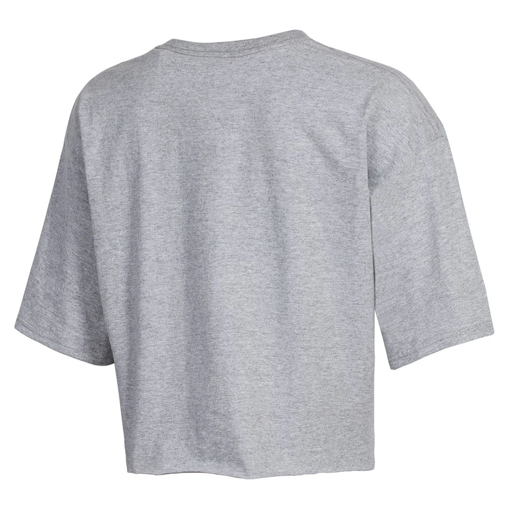 Women's Champion Gray LSU Tigers Boyfriend Cropped T-Shirt