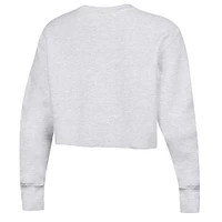 Women's Champion Heather Gray LSU Tigers Reverse Weave Cropped Pullover Sweatshirt