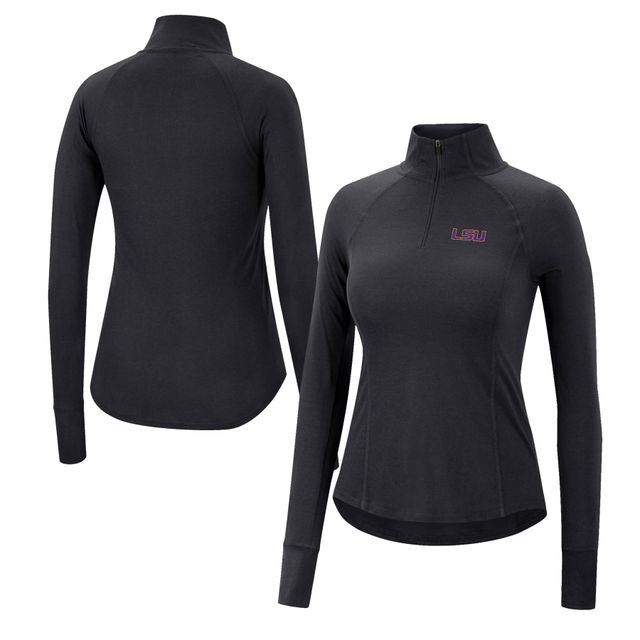 Haut à quart de zip Colosseum Black LSU Tigers Core Quinn Raglan pour femmes