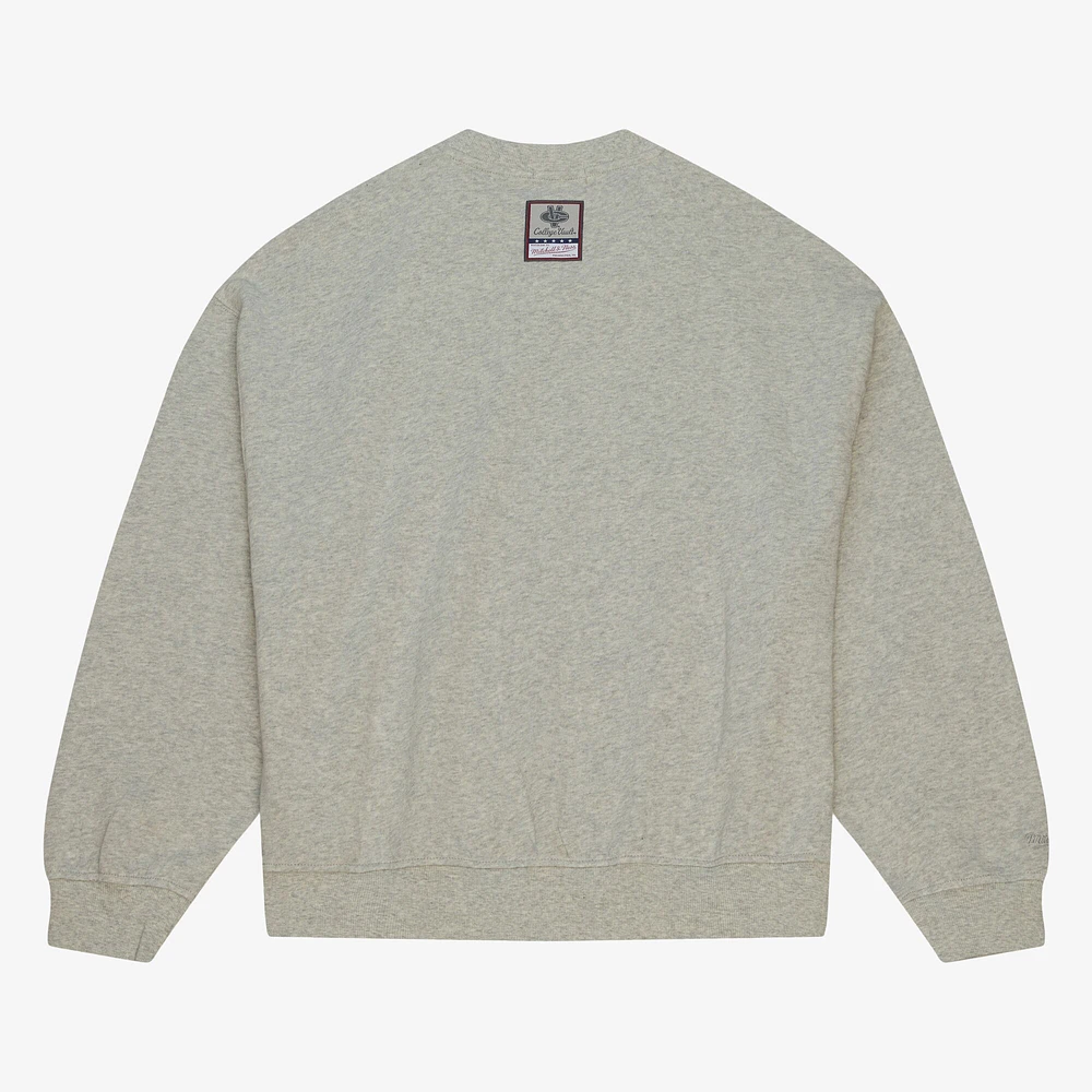 Sweat-shirt léger surdimensionné avec logo LSU Tigers pour femme Mitchell & Ness Heather Gray