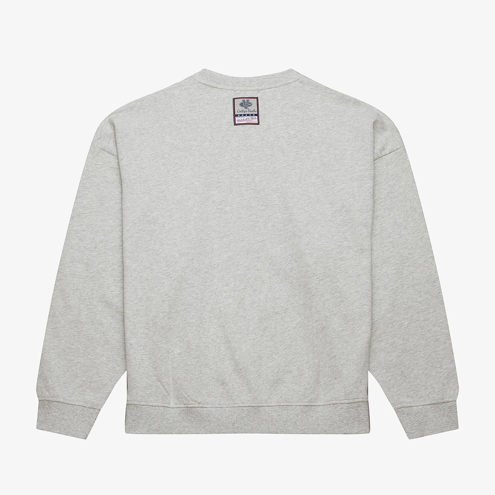 Sweat-shirt léger surdimensionné avec logo LSU Tigers pour femme Mitchell & Ness Heather Gray
