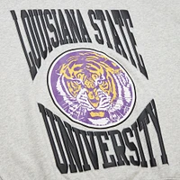 Sweat-shirt léger surdimensionné avec logo LSU Tigers pour femme Mitchell & Ness Heather Gray