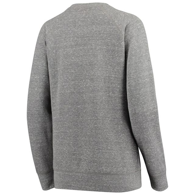 Sweat-shirt Pressbox gris chiné LSU Tigers Big Team Logo Knobi Fleece Tri-Blend Crew Neck pour femme