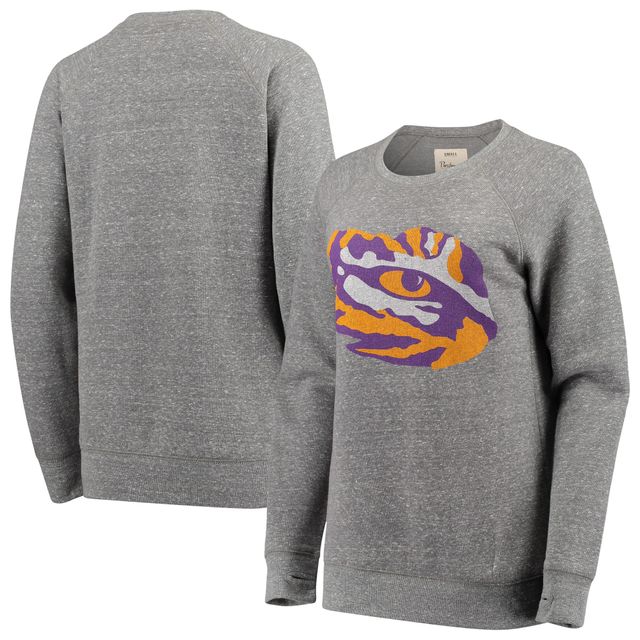 Sweat-shirt Pressbox gris chiné LSU Tigers Big Team Logo Knobi Fleece Tri-Blend Crew Neck pour femme
