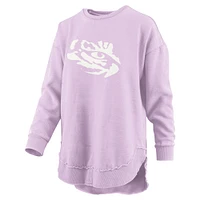 Women's Pressbox Purple LSU Tigers Poncho Fleece Pullover Sweatshirt