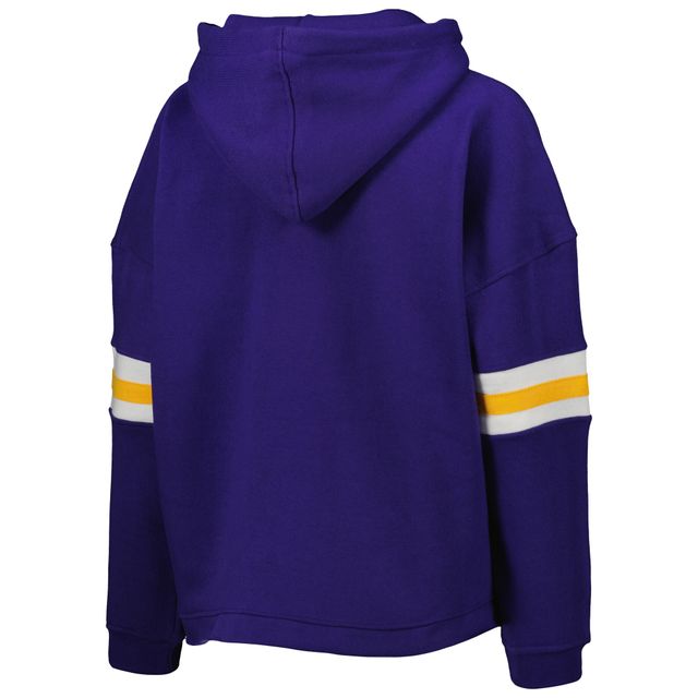 Sweat à capuche Super Pennant Pressbox LSU Tigers violet pour femme