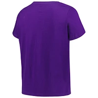 Profil pour femme Violet LSU Tigers Grande taille Arch sur logo T-shirt à encolure dégagée