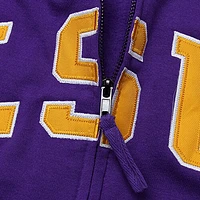 Women's Stadium Athletic Purple LSU Tigers Arched Name Full-Zip Hoodie