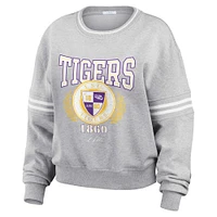 Pull à rayures classiques LSU Tigers Heather Gray pour femme WEAR by Erin Andrews