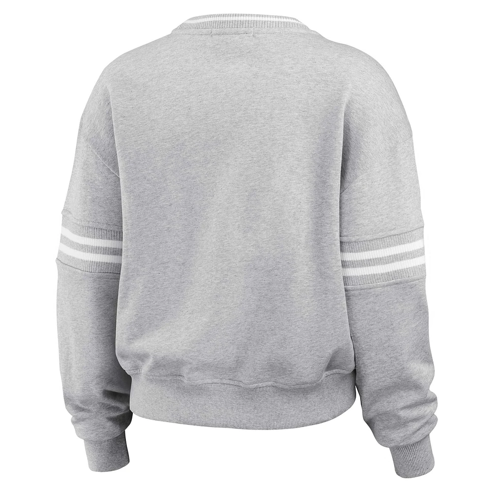 Pull à rayures classiques LSU Tigers Heather Gray pour femme WEAR by Erin Andrews