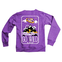 Youth Wes & Willy Purple LSU Tigers Tri-Blend Go Wild Pullover Sweatshirt
