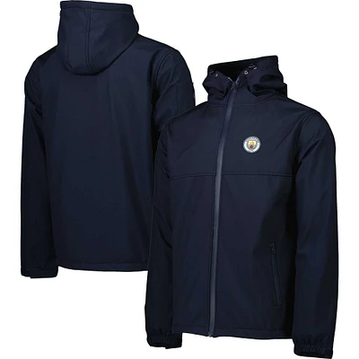 Veste à capuche noire trois couches entièrement zippée Manchester City