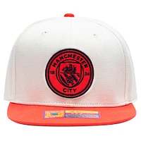 Men's Fan Ink  White/Orange Manchester City Wander Snapback Hat
