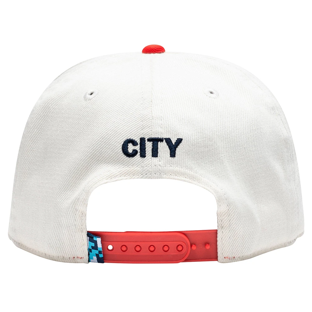 Men's Fan Ink  White/Orange Manchester City Wander Snapback Hat