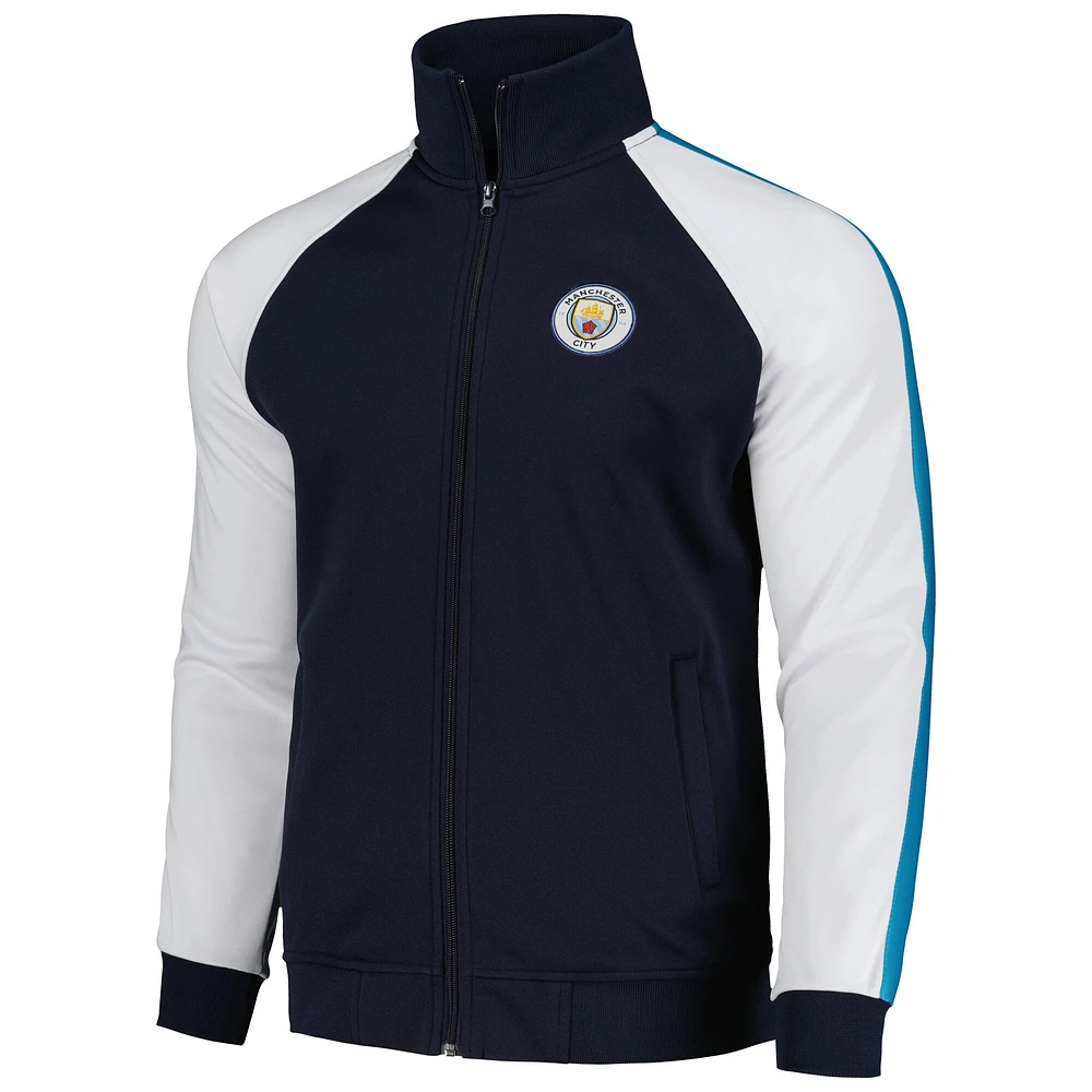 Men's Navy Manchester City Full-Zip Raglan Track Jacket