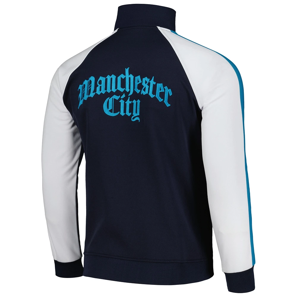 Men's Navy Manchester City Full-Zip Raglan Track Jacket