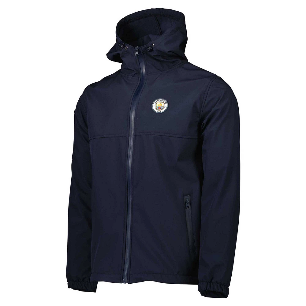 Men's Navy Manchester City Three-Layer Full-Zip Hooded Jacket