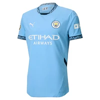Maillot de joueur authentique Puma Erling Haaland Manchester City 2024/25 domicile bleu clair pour homme