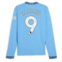 Men's Puma Erling Haaland Light Blue Manchester City 2024/25 Home Replica Long Sleeve Player Jersey