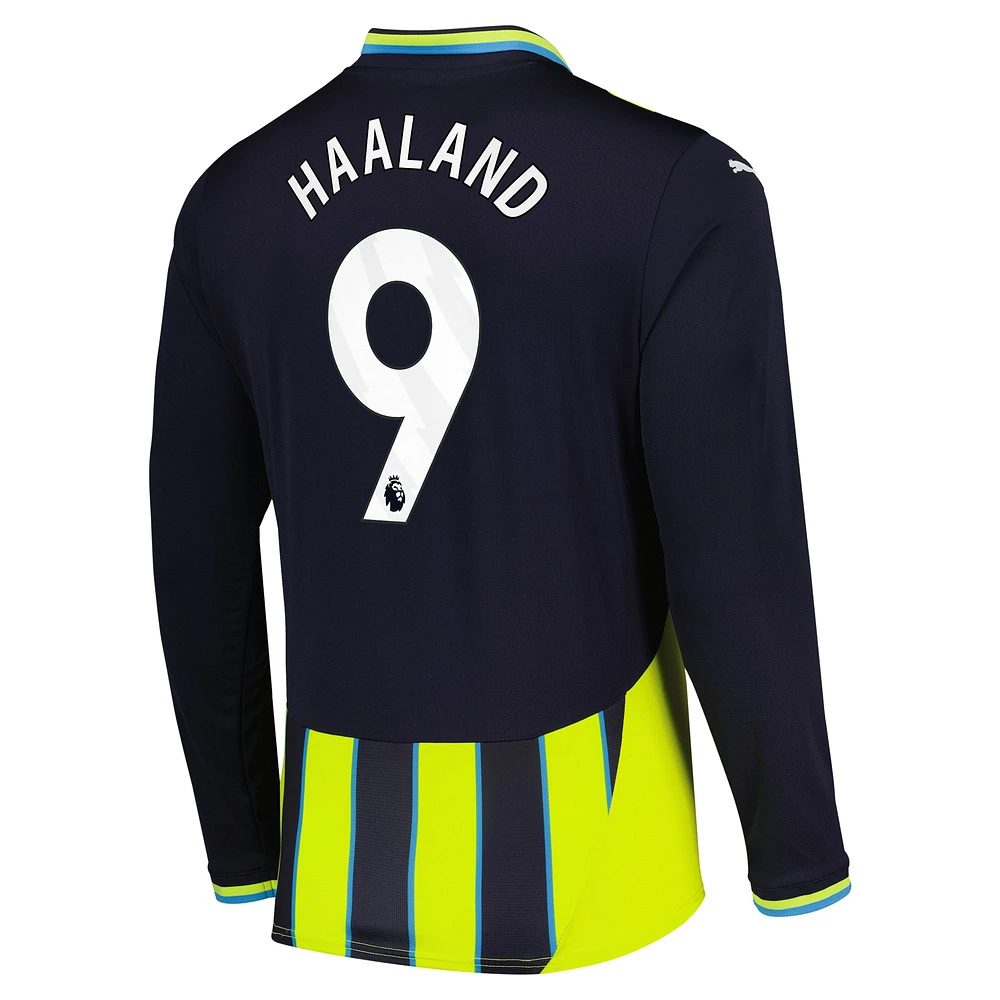 Men's Puma Erling Haaland Navy Manchester City 2024/25 Away Replica Long Sleeve Player Jersey