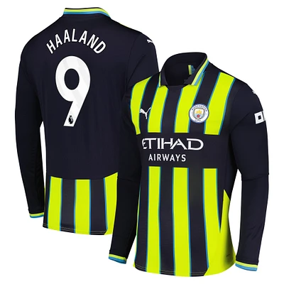 Men's Puma Erling Haaland Navy Manchester City 2024/25 Away Replica Long Sleeve Player Jersey