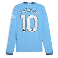 Men's Puma Jack Grealish Light Blue Manchester City 2024/25 Home Replica Long Sleeve Player Jersey