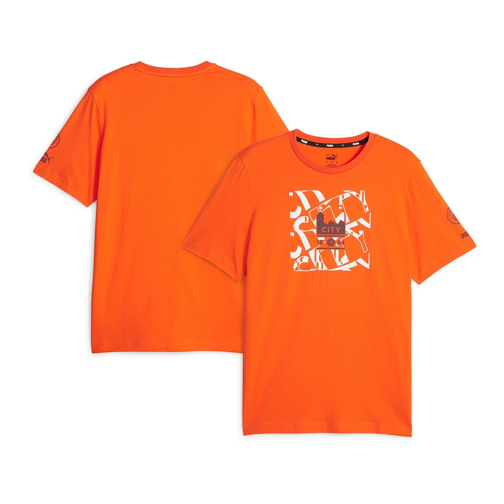 Men's Puma Orange Manchester City FtblCore Graphic T-Shirt
