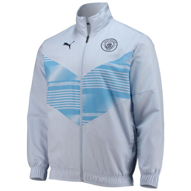 Veste d'avant-match entièrement zippée Puma Sky Blue pour Homme Manchester City 2022/23