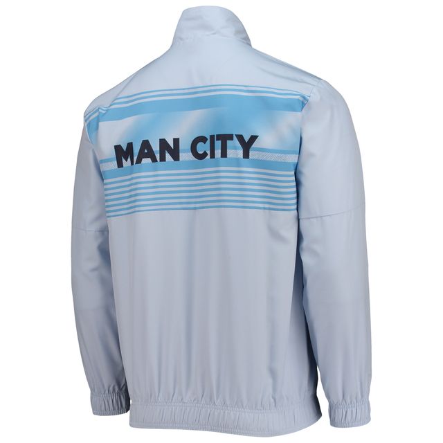 Veste d'avant-match entièrement zippée Puma Sky Blue pour Homme Manchester City 2022/23