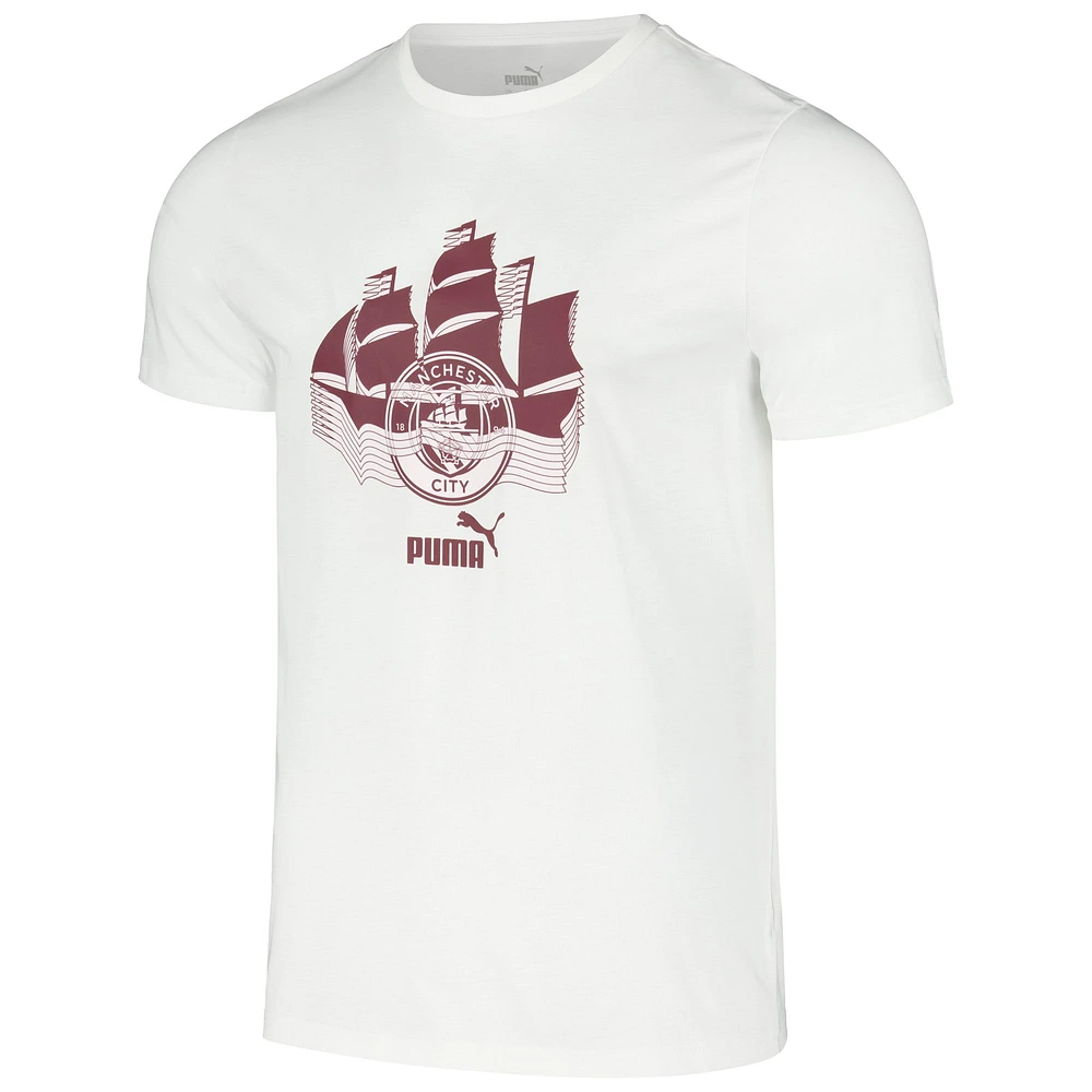 Men's Puma White Manchester City ftblCulture T-Shirt