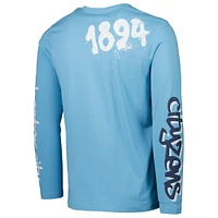 Men's Sky Blue Manchester City Graffiti Long Sleeve T-Shirt