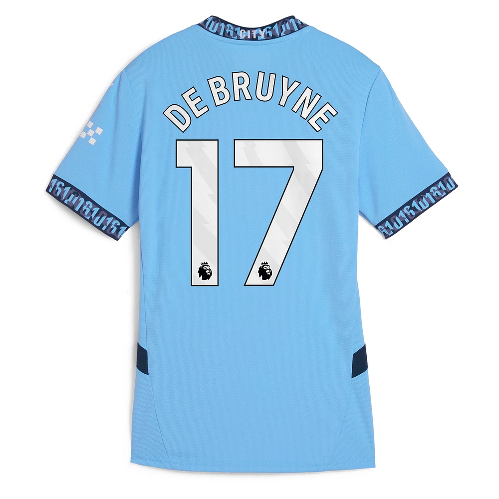 Maillot De joueur réplique à domicile Puma Kevin Bruyne pour femme, bleu clair, Manchester City 2024/25