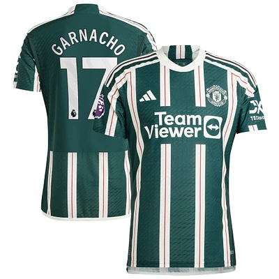 Maillot de joueur authentique extérieur Manchester United 2023/24 adidas Alejandro Garnacho vert pour homme