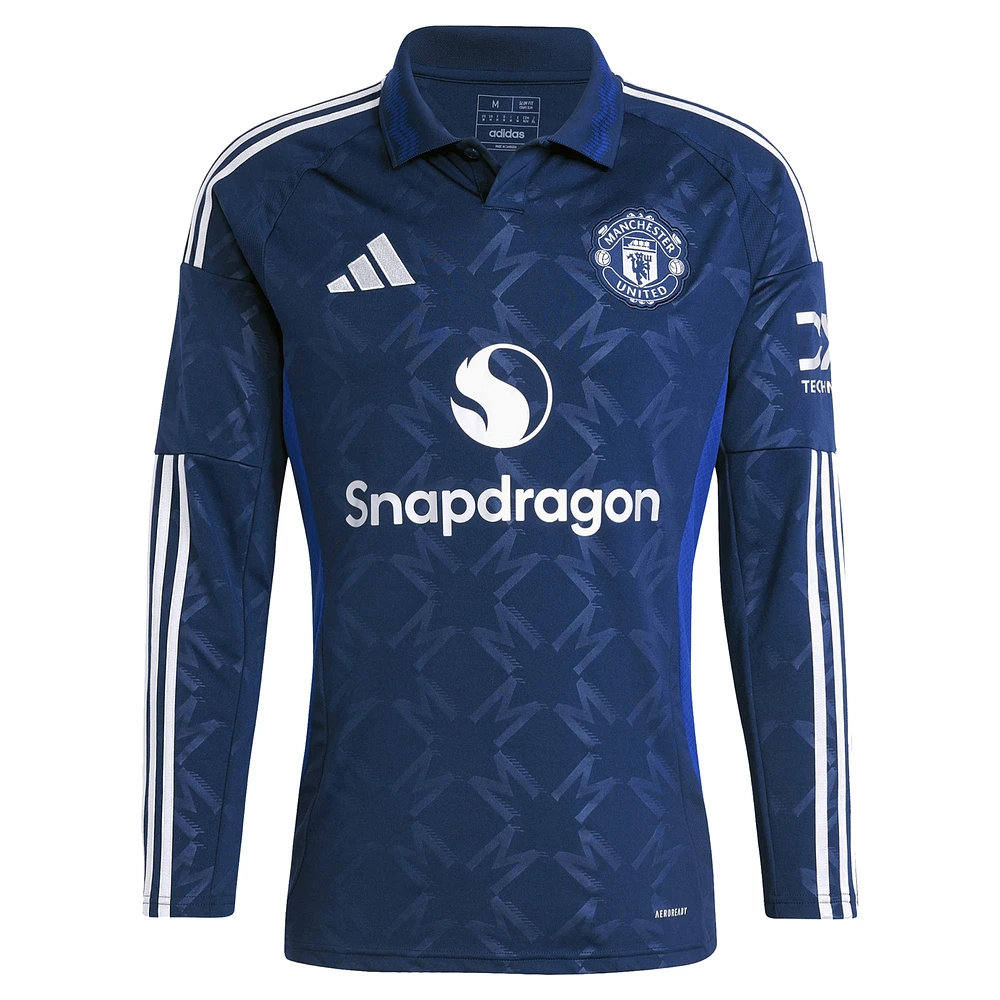 Men's adidas Alejandro Garnacho Navy Manchester United 2024/25 Away Replica Long Sleeve Player Jersey