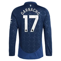 Men's adidas Alejandro Garnacho Navy Manchester United 2024/25 Away Replica Long Sleeve Player Jersey