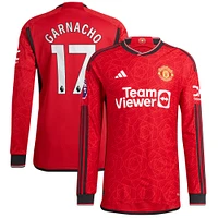 Men's adidas Alejandro Garnacho Red Manchester United 2023/24 Home Authentic Long Sleeve Player Jersey