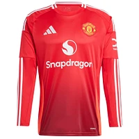 Maillot de joueur réplique à manches longues adidas Alejandro Garnacho pour homme rouge Manchester United 2024/25 domicile