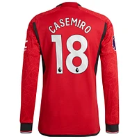 Men's adidas Casemiro Red Manchester United 2023/24 Home Authentic Long Sleeve Player Jersey