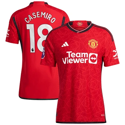 Maillot de joueur authentique adidas Casemiro rouge Manchester United 2023/24 domicile pour homme