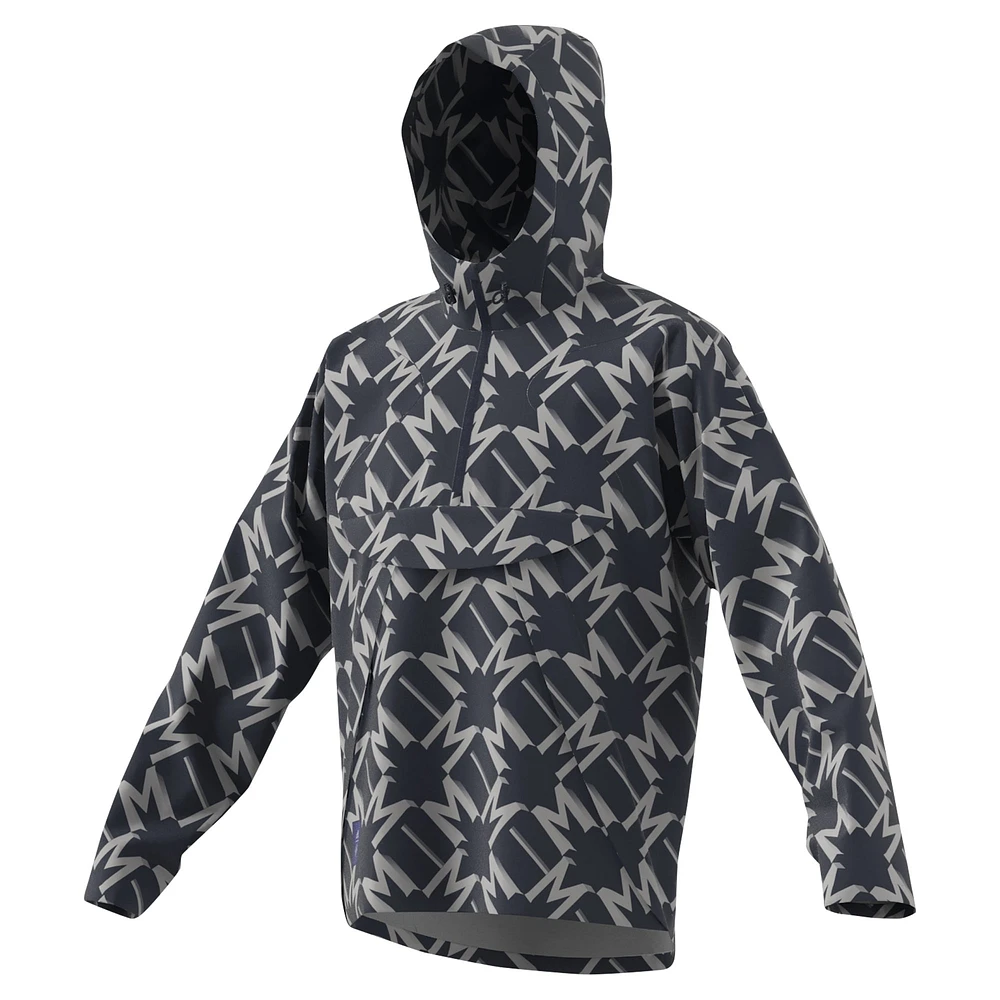 Men's adidas Charcoal Manchester United 2024/25 Half-Zip Hoodie Windbreaker Jacket