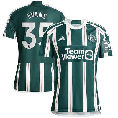 Maillot adidas Jonny Evans pour homme, réplique de joueur Manchester United extérieur 2023/24, vert