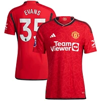 Men's adidas Jonny Evans Red Manchester United 2023/24 Home Authentic Player Jersey