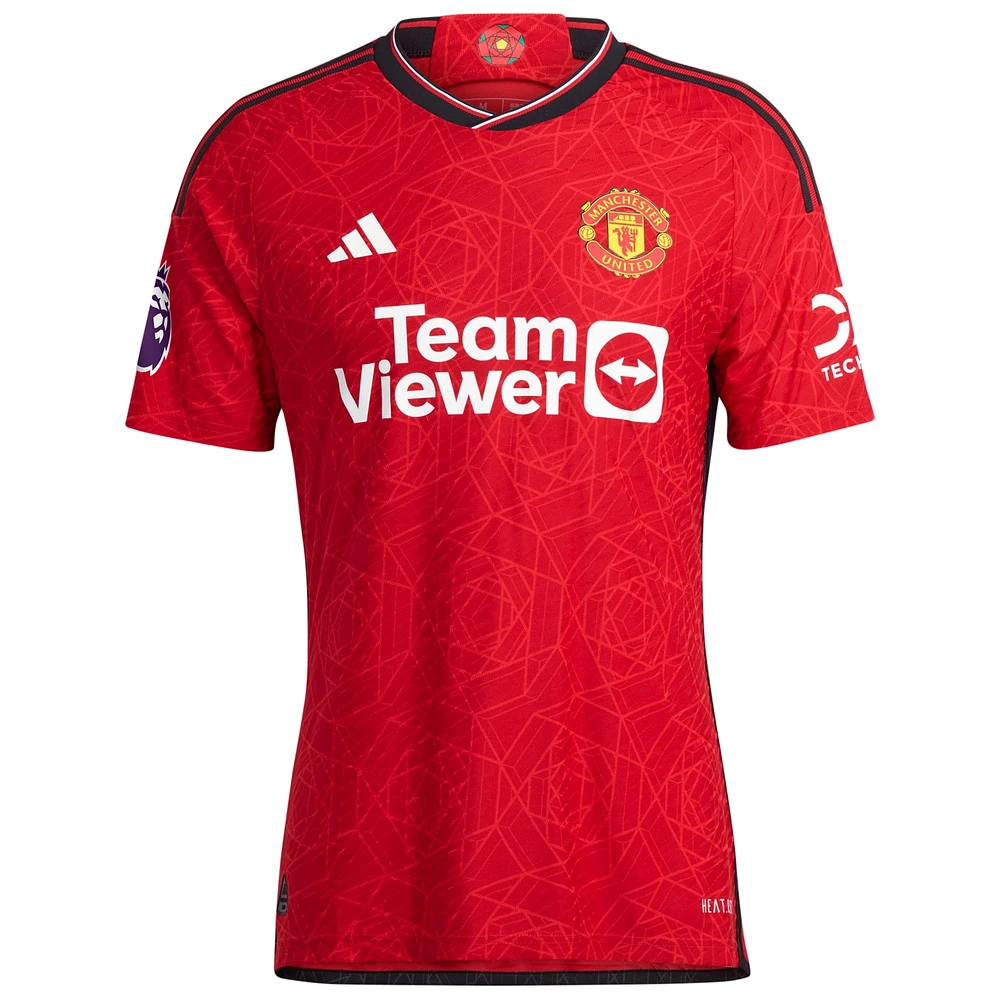 Men's adidas Jonny Evans Red Manchester United 2023/24 Home Authentic Player Jersey
