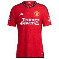 Men's adidas Jonny Evans Red Manchester United 2023/24 Home Authentic Player Jersey