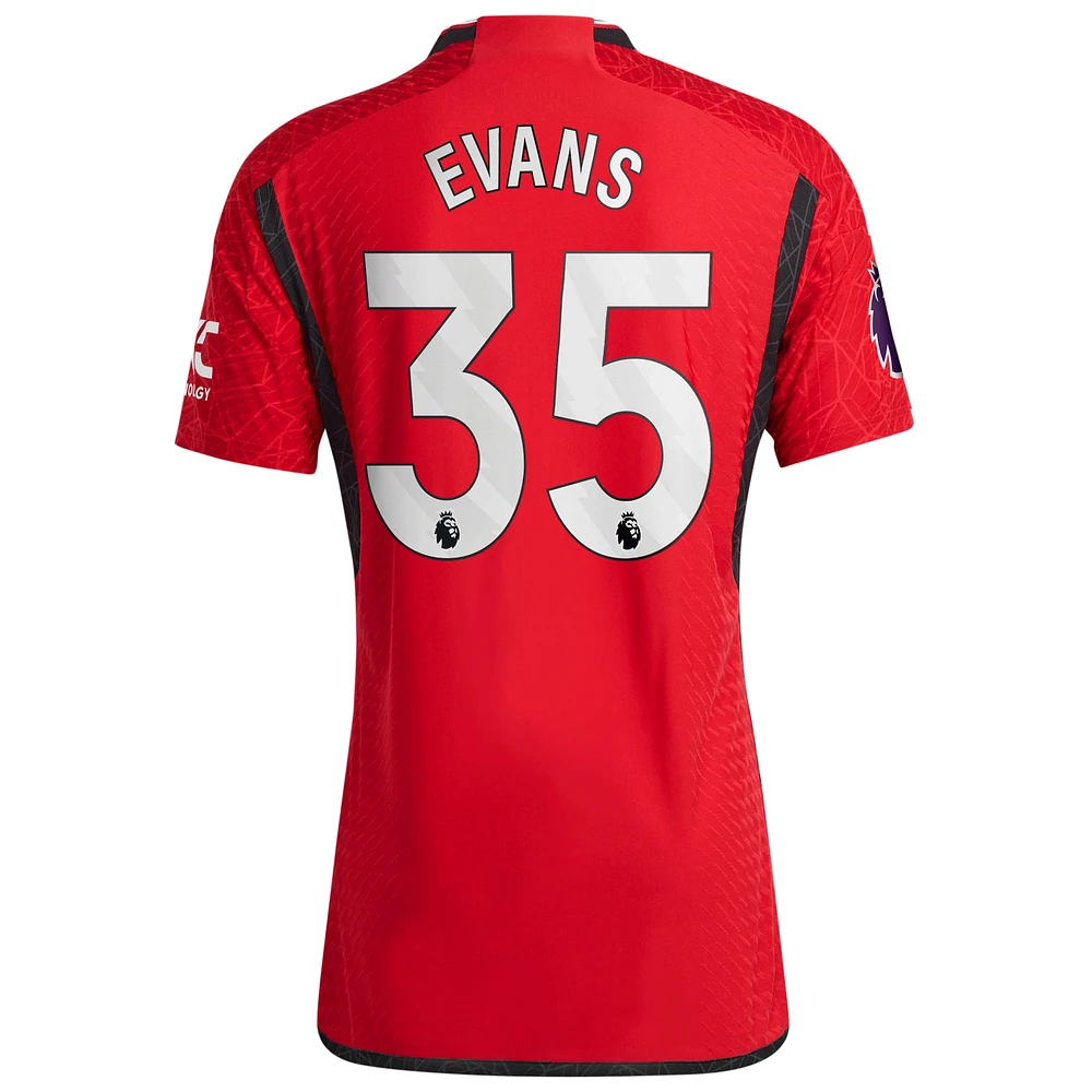 Men's adidas Jonny Evans Red Manchester United 2023/24 Home Authentic Player Jersey